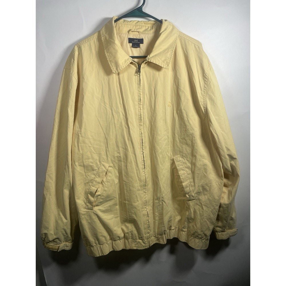 Brooks Brothers 346 Bomber Full Zip‎ Jacket Mens L Yellow Preppy